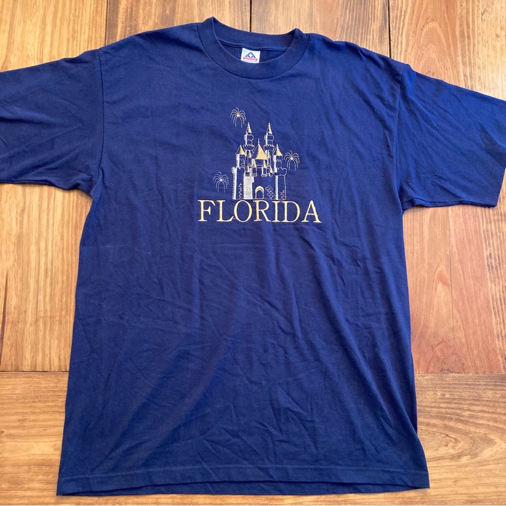 Vintage Florida Castle Fireworks Single Stitch Graphic T-shirt
